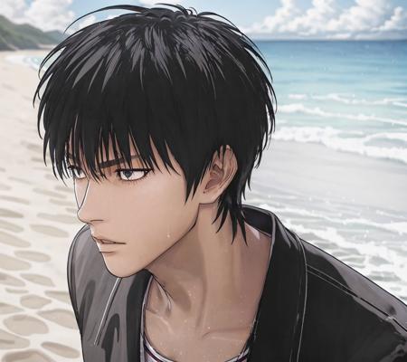 27657-230553567-mastepiece,best quality,1boy,beach,solo,short hair, black hair,_.png